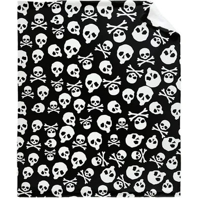 Halloween Skull Bones Throw Blanket, Super Soft Blanket for Gifts, Plush Lightweight Fuzzy Cozy Blanket, Microfiber for Couch an