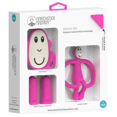 Matchstick Monkey Teething Starter Set - Pink