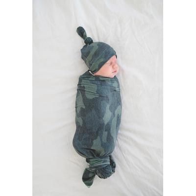 Copper Pearl Knit Swaddle Blanket - Hunter