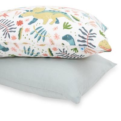 Little Unicorn Cotton Muslin Toddler Pillowcase, 2 Pack - Boho Dino