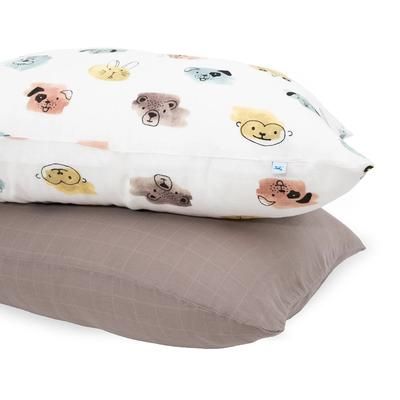 Little Unicorn Cotton Muslin Toddler Pillowcase, 2 Pack - Watercolor Critters