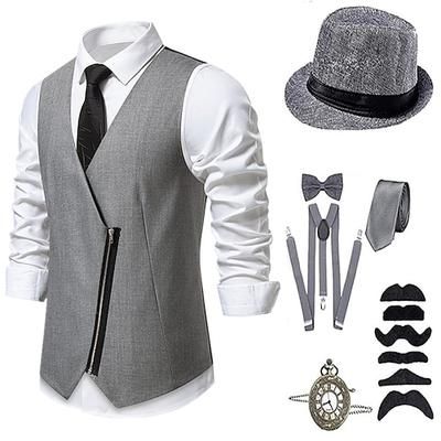 Anni Ruggenti Anni 1920 Retrò Vintage Abiti Gilet Set di accessori Gentiluomo Costume Per uomo Halloween Carnevale Capodanno Festa / Sera Mascherata Vigilia di Capodanno Adulti Cravatta Gilet Altri