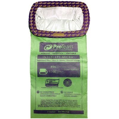 ProTeam Super HalfVac Pro Hip Style Vacuum Genuine Intercept Micro Filter Bags 106960, 200 per case