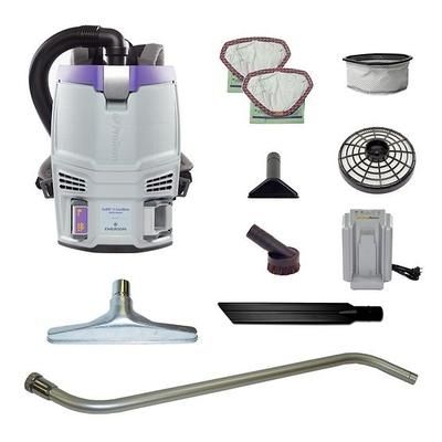 ProTeam GoFit 3 Cordless 8Ah 3 qt. Commercial Backpack Vacuum 107777 with AviationVac 1.5 inch Tool Kit 106502