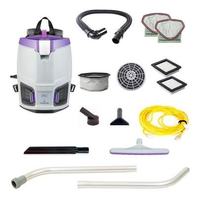 ProTeam GoFit 3, 3 quart Backpack Vacuum 107714 with Xover Multi-Surface Two-Piece Wand Tool Kit 107098