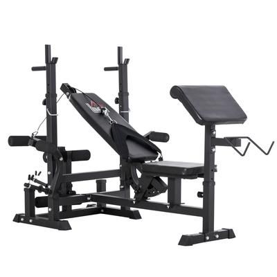 TEMU Multi-exercise Full-body Weight Rack With Bench Press, Leg Extension, Chest Fly Resistance Band &