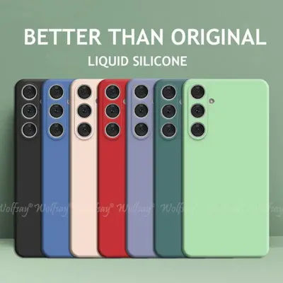 For Samsung Galaxy S24 FE Case Liquid Silicone Plain Rubber Funda Protector Case Galaxy S24 FE Cover