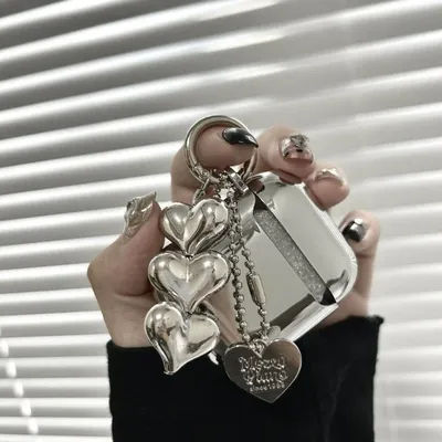 Étui de luxe plaqué argent avec pendentif en forme de cœur, chaîne de Bracelet pour Airpods 4, nouvelle boîte pour écouteurs, sac antichoc pour housse Airpod Pro2