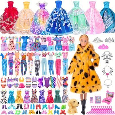 TEMU 50pcs 11.5 Inch Girl Doll With Clothes Accessories Doll, Coat, Princess Gowns, Fashion Dresses, Slip Dresses, Outfits, Swimsuits, Doll Dress Up Toys For Girls Gifts ( Doll)