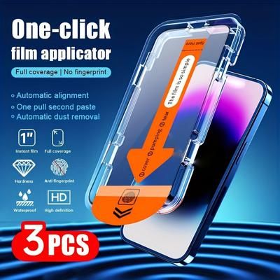 TEMU 3-pack Tempered Glass Screen Protector For Iphone 16/15/14/13/12 - Hd Clarity, Anti-fingerprint, Waterproof, Case-friendly, Film With Automatic Dust Removal Design