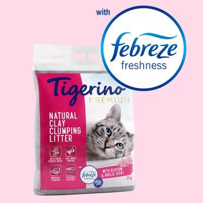 12kg Fresh Flower Scent Febreze Premium Tigerino Cat Litter