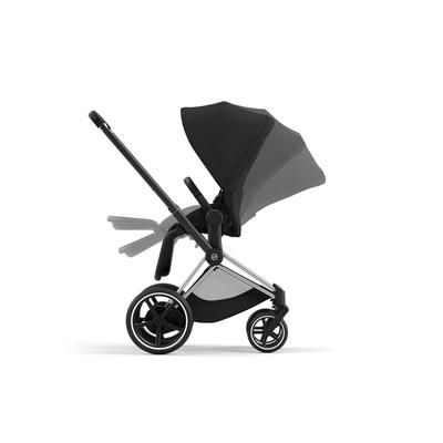 Cybex ePriam 2 Electronic Assist Stroller (One Box) - Chrome / Black / Sepia Black
