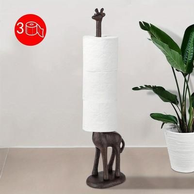 TEMU Cast Iron Animal Toilet Paper Holder Freestanding Kitchen Paper Towel