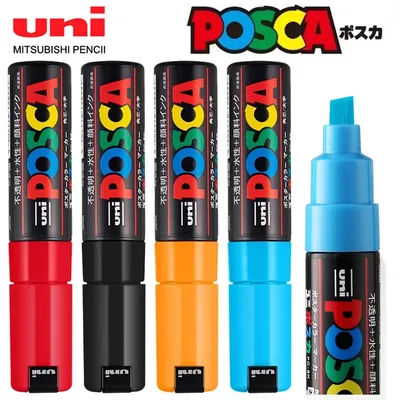 UNI POSCA Marker Pen PC-8K POP Advertising Poster Graffiti Pen 8mm Manga Painting Hand-painted Permanent Marker Art Supplies
