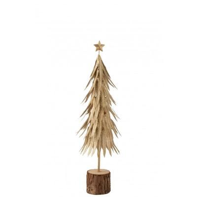 Albero di Natale decorativo a led in vetro - metallo oro 16x16x57 cm