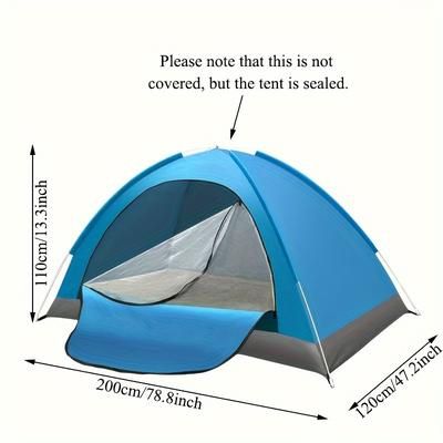 TEMU 1pc, 1-2 Person Portable Instant Pop-up Tent - For Camping, Hiking & Mountaineering Festival Pitch Tent, Hiking Tent, Dome Tent, Beach Tent