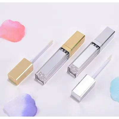 5Pcs Empty Clear Lip Gloss Tubes 7ml Led Light Lip Glaze Tubes with Mirror Portable Makeup Container Empty Lip Gloss Tubes