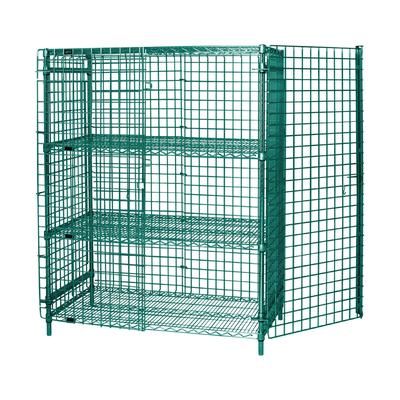 Quantum Food Service 1860-63SECP-2 60" Stationary Security Cage - 18"W, Green Epoxy Coated