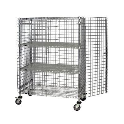 Quantum Food Service M2436-69SEC-2 36" Mobile Security Cage, 24"D, Silver