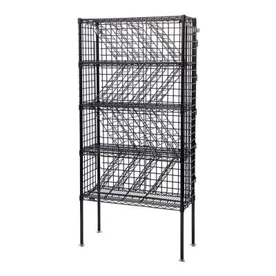 Quantum Food Service WR74-BW1436BK 74"H Commercial Wine Rack w/ () Bottle Capacity, Black
