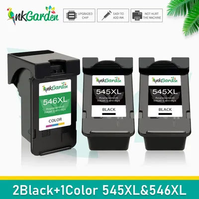 InkGarden PG 545 546 XL Ink Cartridge Replacement For Canon 545XL CL546 Compatible Pixma MG3053 MX490 MX494 MX495 Printer