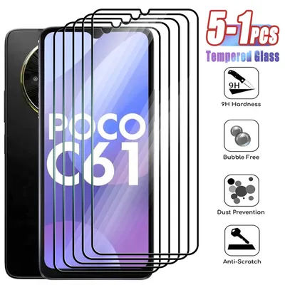 Film protecteur d'écran de protection à couverture complète, verre guatémaltèque pour Xiaomi, écouteurs C3, C31, C40, C50, C55, C61, F3, F4, ightF5 Pro, 5-1 pièces