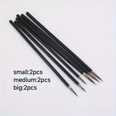 TEMU 6pcs Chinese Calligraphy Brushes, Ceramic Hook Line Fine Paint Brushes, Hair, Artistic Crafts, Painting Supplies, Pen For Calligraphy And Painting