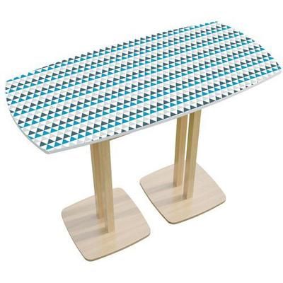 table réunion haute woody 4 personnes bleu- manutan expert