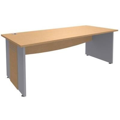 Bureau Droit Pieds Panneaux Quatuor 160 X 80 Cm Hêtre/aluminium - Manutan Expert
