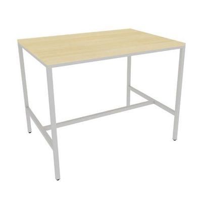 table haute 140x100 ht110 chene 25mm c. alu p. 40x40 alu