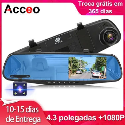 ACCO Dash Cam 4.3-inch Anti-glare Screen FHD 1080P wide-angle front camera automatic registrar supports rearview mirror camera