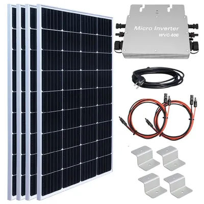 BOGUANG balcony power plants kit 400W/800W Solar Panles with 300W/600W Inverter Waterproof solar system for home complete kit