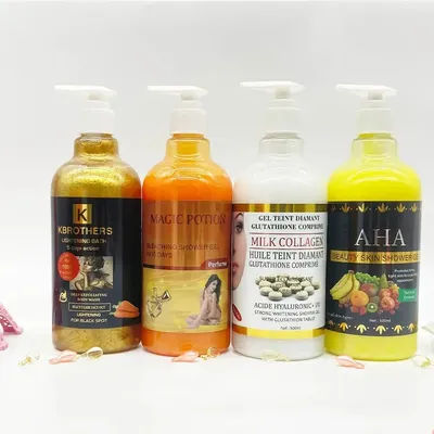 AHA Blanchir Shower Gel Moisturising Cleansing Natural Persistent Scent éclaircir Exfoliate Bath Products 500ml for Woman