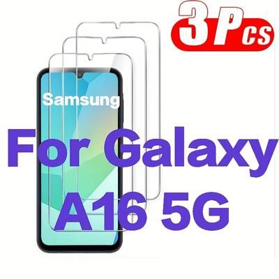 TEMU 3pcs Tempered Glass Screen Protector Galaxy A16 5g, Glossy Finish, Anti-scratch, Bubble-free Installation, 9h Hardness