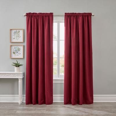 Wide Width BH Studio Blackout Curtain by BrylaneHome in Burgundy (Size 52" W 72" L)