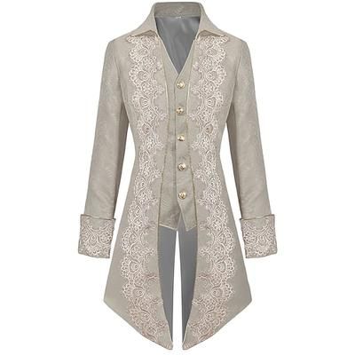 Punk Gotico Medievale Rinascimento Cappotto Giacca Frac Principe Nobile Costume Per uomo Reale Stile Steampunk Halloween Mascherata Evento / Festa Mascherata Adulti Cappotto