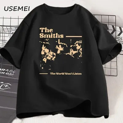 Vintage The Smiths T Shirts Men Hip Hop Retro 90s The Smiths Music Band T-Shirts Gift for Fan Clothes Streetwear Tops