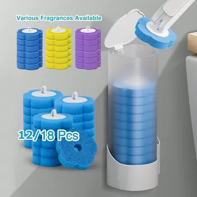 Toilet Brush Disposable Replacement Head Cleaning Kit Toilet Bowl With Refills Long Handle Bathroom Cleaning Tool With Holder