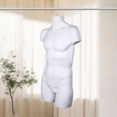 Male Mannequin Hanger Stand Torso Dress Form for Shows Malls Retail Store Market Male Mannequin Hanger Half Body Mannequin