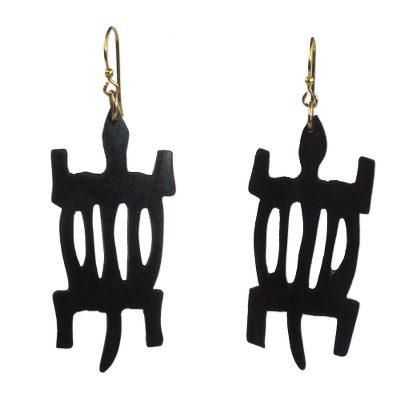 African Denkyem,'Handcrafted Sese Wood Crocodile Earrings from Ghana'