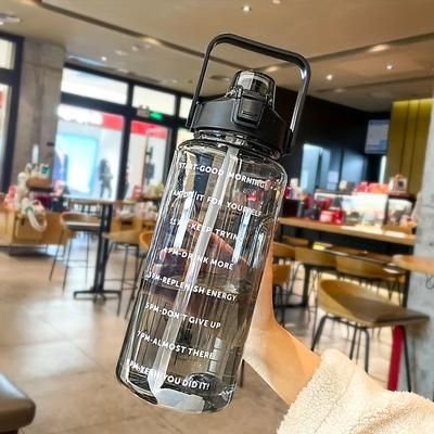TEMU 2 Liter Water Bottle With Straw, Female Girls Large Portable Travel Bottle, Sports Fitness Cup With