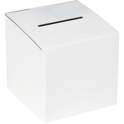 10 x 10 x 9-10" White Ballot Box, Bundle Of 10 (MBALLOT)