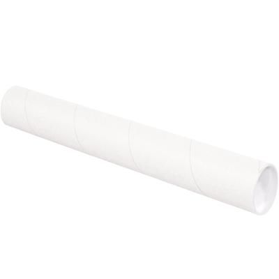 3 x 20" White Tubes with Caps, Case Of 24 (P3020W)