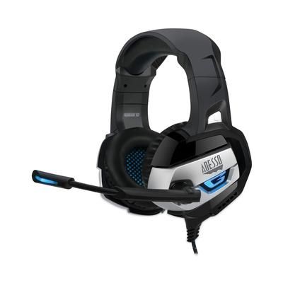 Adesso XTREAMG2 Xtream G2 Stereo USB Gaming Headphones for PC and Cloud Gaming, Binaural, Over the Head, Black/Blue ADEXTREAMG2