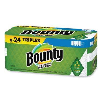 Bounty 05661 Select-a-Size Kitchen Roll Paper Towels, 2-Ply, White, 6 x 11, 135 Sheets/Roll, 8 Triple Rolls/Carton - Case of 8