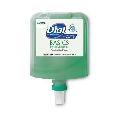Dial Professional 32499 Basics Hypoallergenic Foaming Hand Wash Refill for Dial 1700 Dispenser, Honeysuckle, with Vitamin E, 1.7 L, 3/Carton - Case of