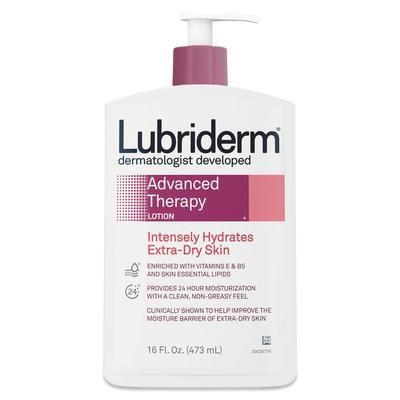 Lubriderm® 48322 Advanced Therapy Moisturizing Hand/Body Lotion, 16oz Pump Bottle, 12/Carton - Case of 12 PFI48322