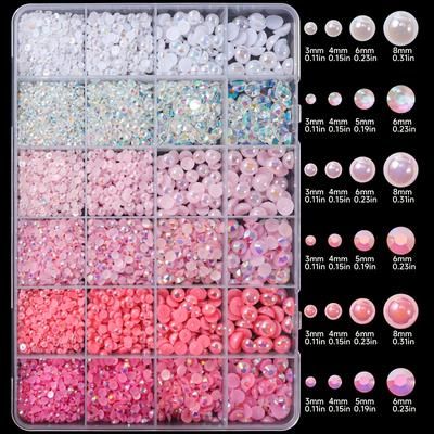 TEMU 5300pcs & Ab Rhinestone & Half Set - Flatback Art , Non-hotfix For Diy , Jewelry, Embellishments & Bag Decorations