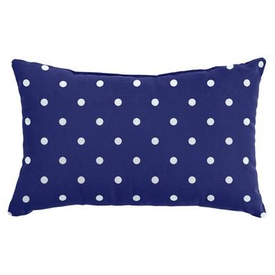 BH Outdoor Performance 20" x 13" Lumbar Pillow by BrylaneHome in Evening Blue Dot Outdoor Furniture Accent Cushion