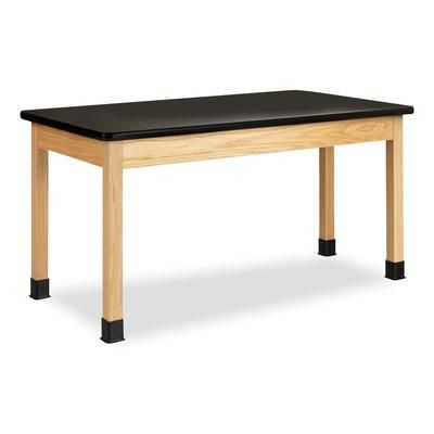Diversified Woodcrafts, Inc. P714LBBK30N Classroom Science Table, 60w x 30d x 30h, Black High Pressure Laminate (HPL) Top, Oak Base DVWP714LBBK30N